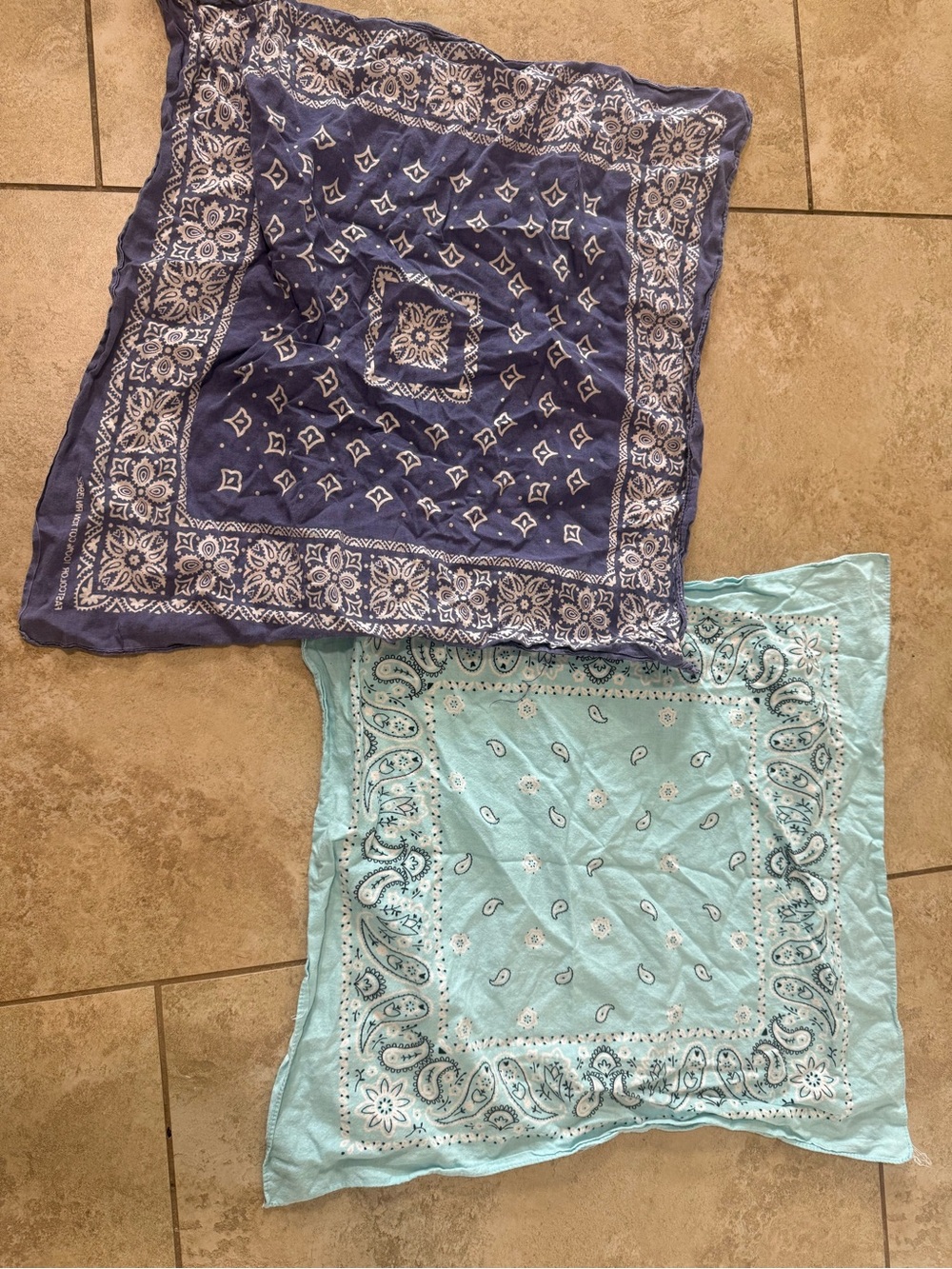 Blue and Aqua Bandana-Print Wrap Bandannas